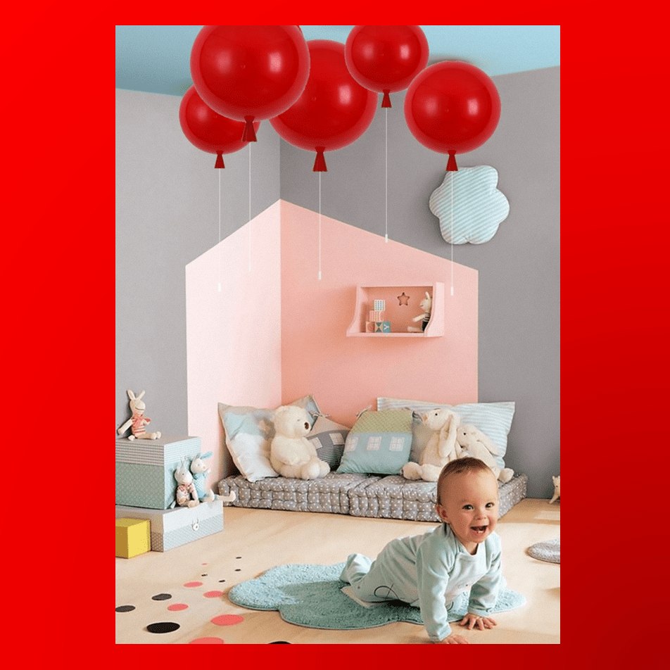 Suspension Enfant Ballon Rouge